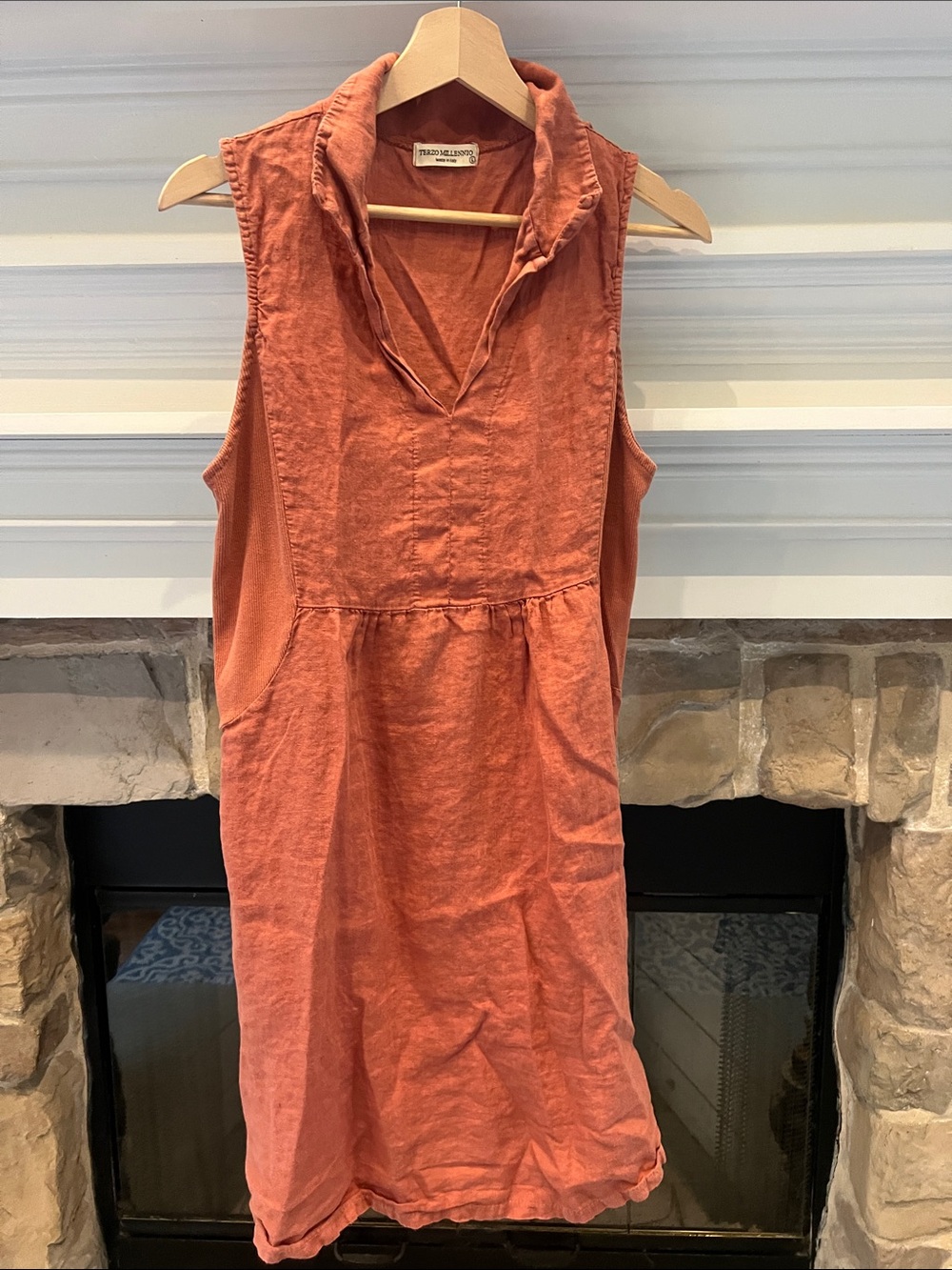 Sleeveless Midi Dress in Burnt Orange